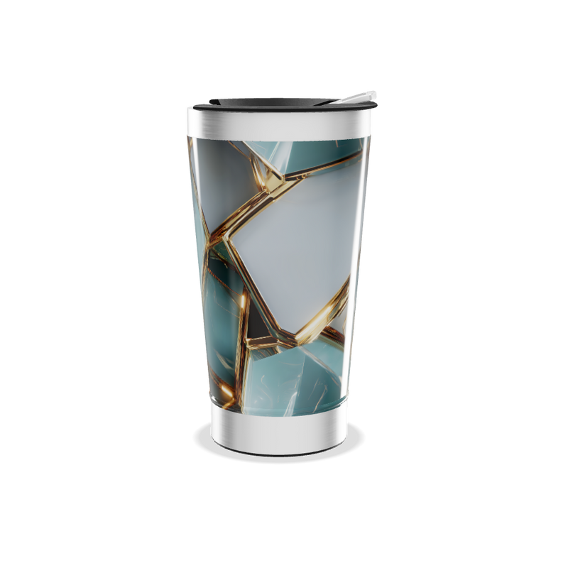 Copo Térmico - Cristais Azul e Dourado