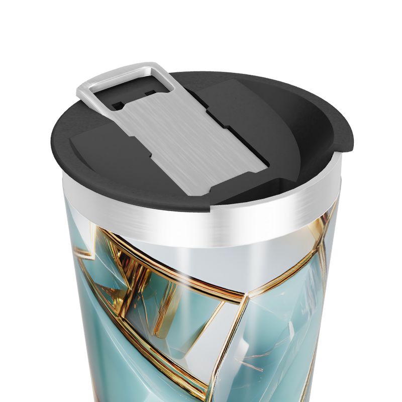 Copo Térmico - Cristais Azul e Dourado