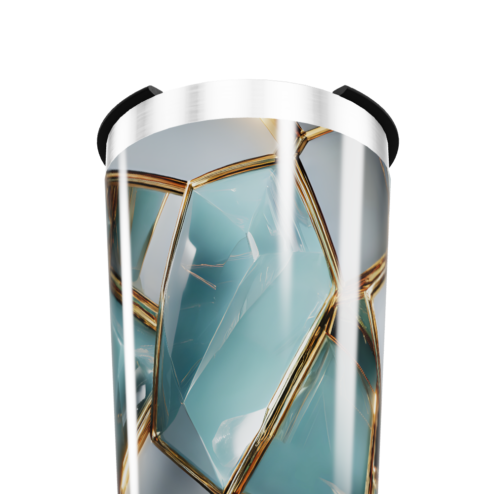 Copo Térmico - Cristais Azul e Dourado