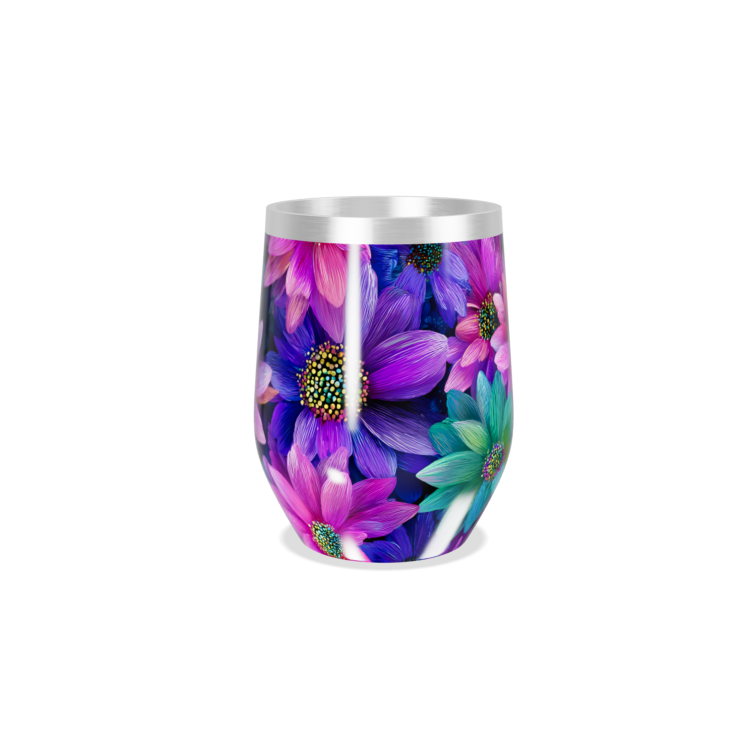 Copo Térmico Slim - Floral Colorido Inox