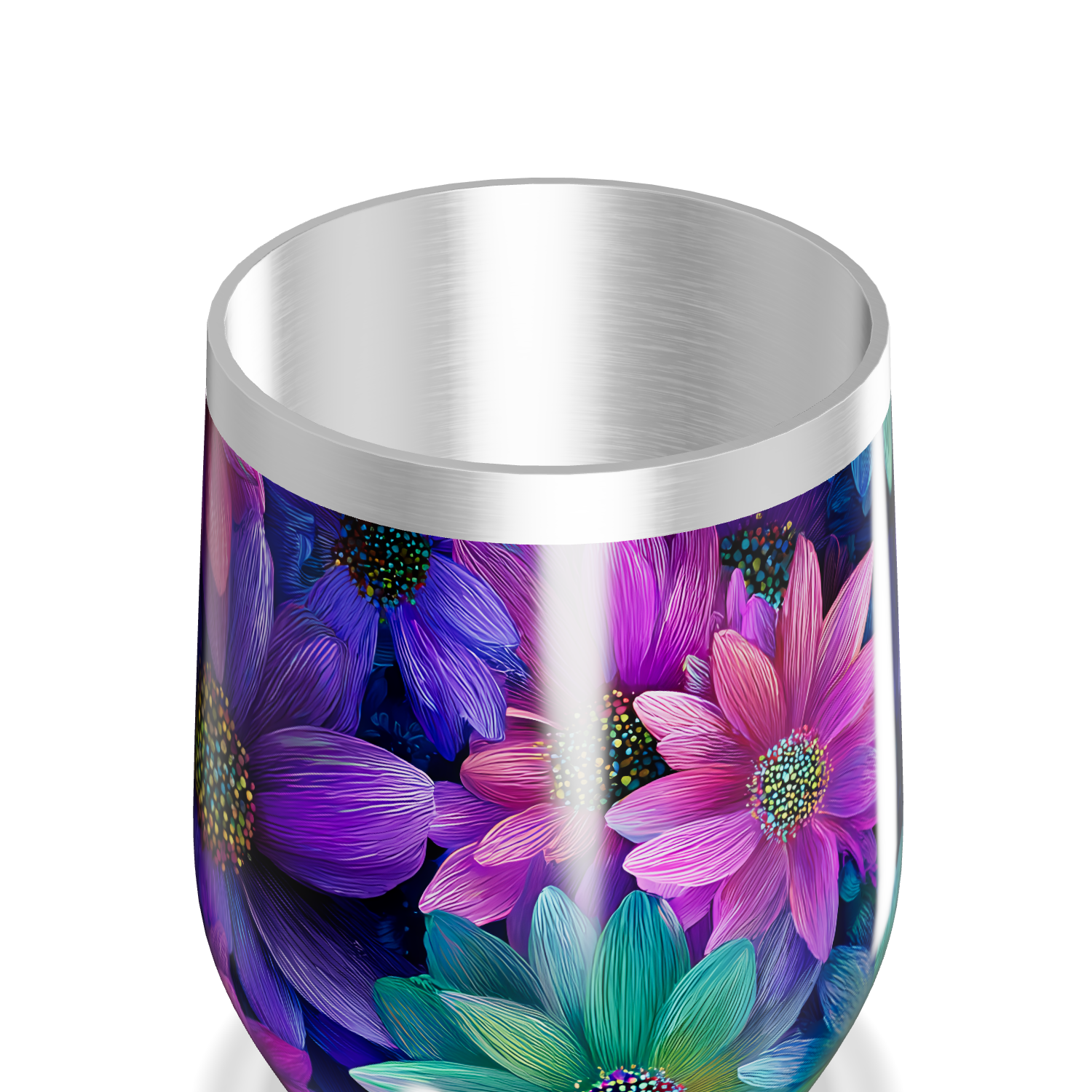 Copo Térmico Slim - Floral Colorido Inox