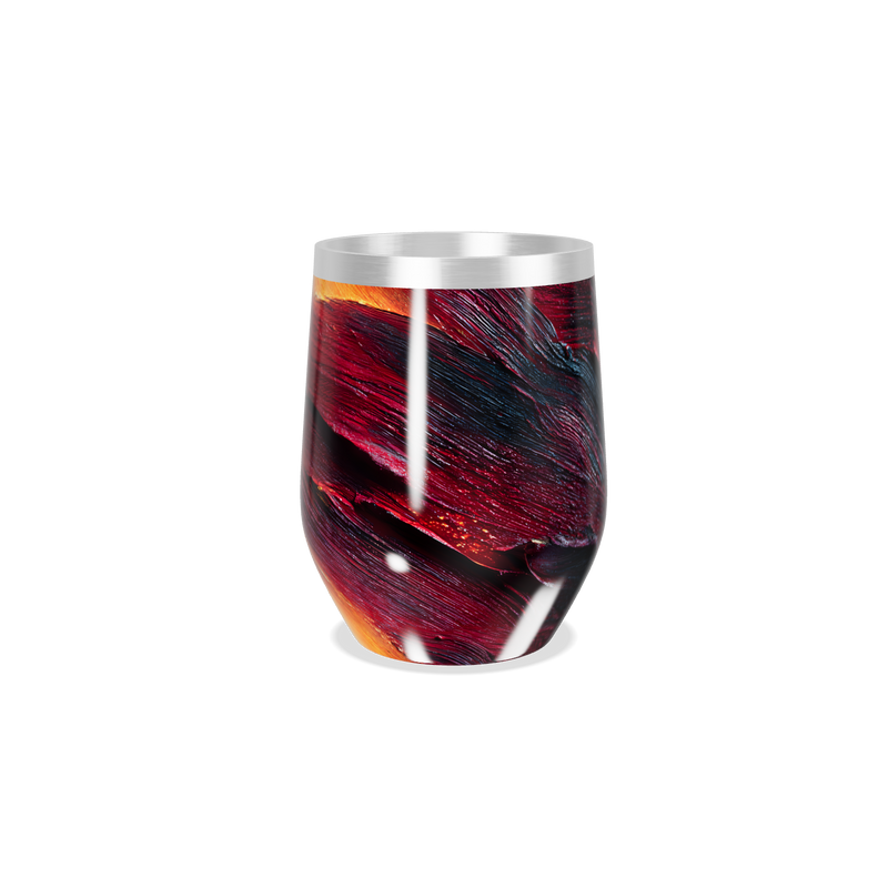 Copo Térmico Slim - Preto e Vermelho Marmorizado