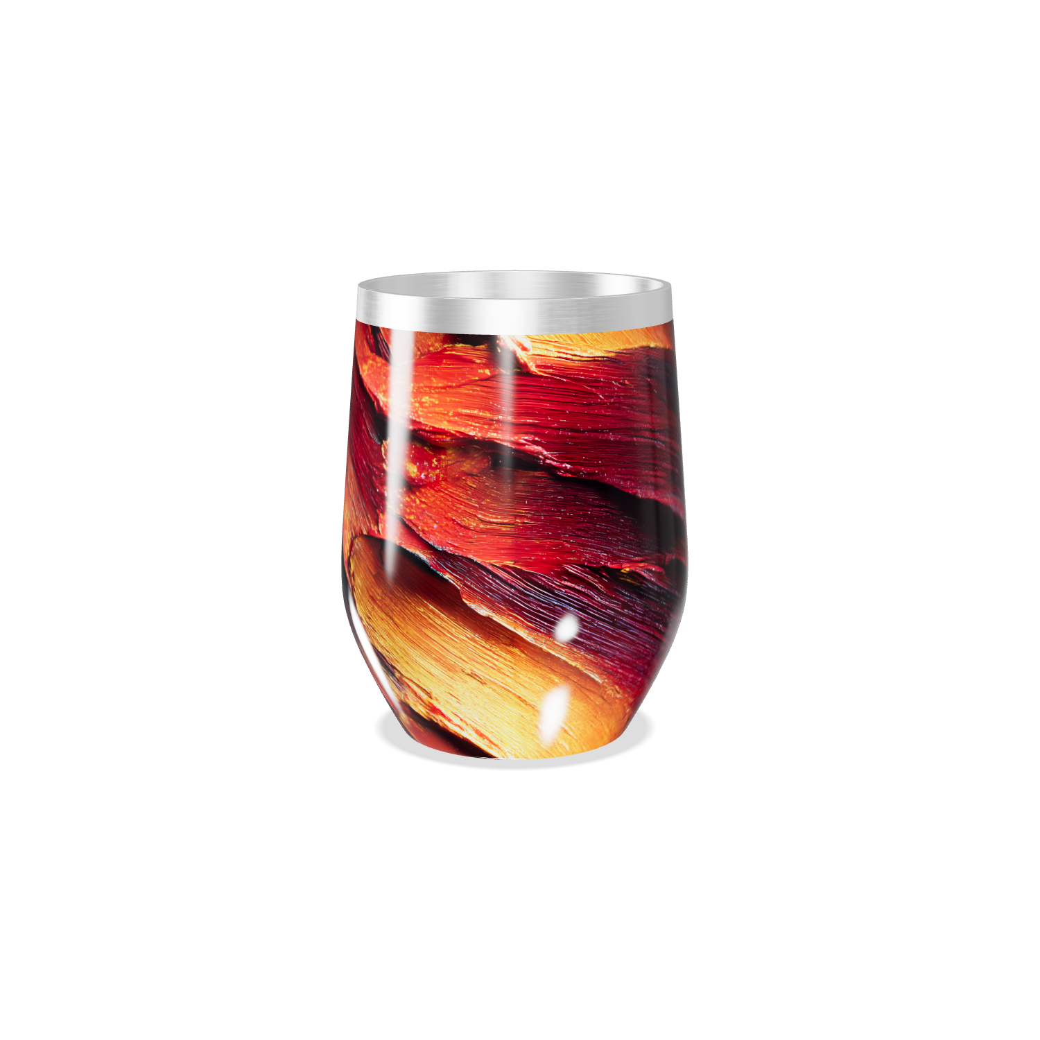 Copo Térmico Slim - Preto e Vermelho Marmorizado