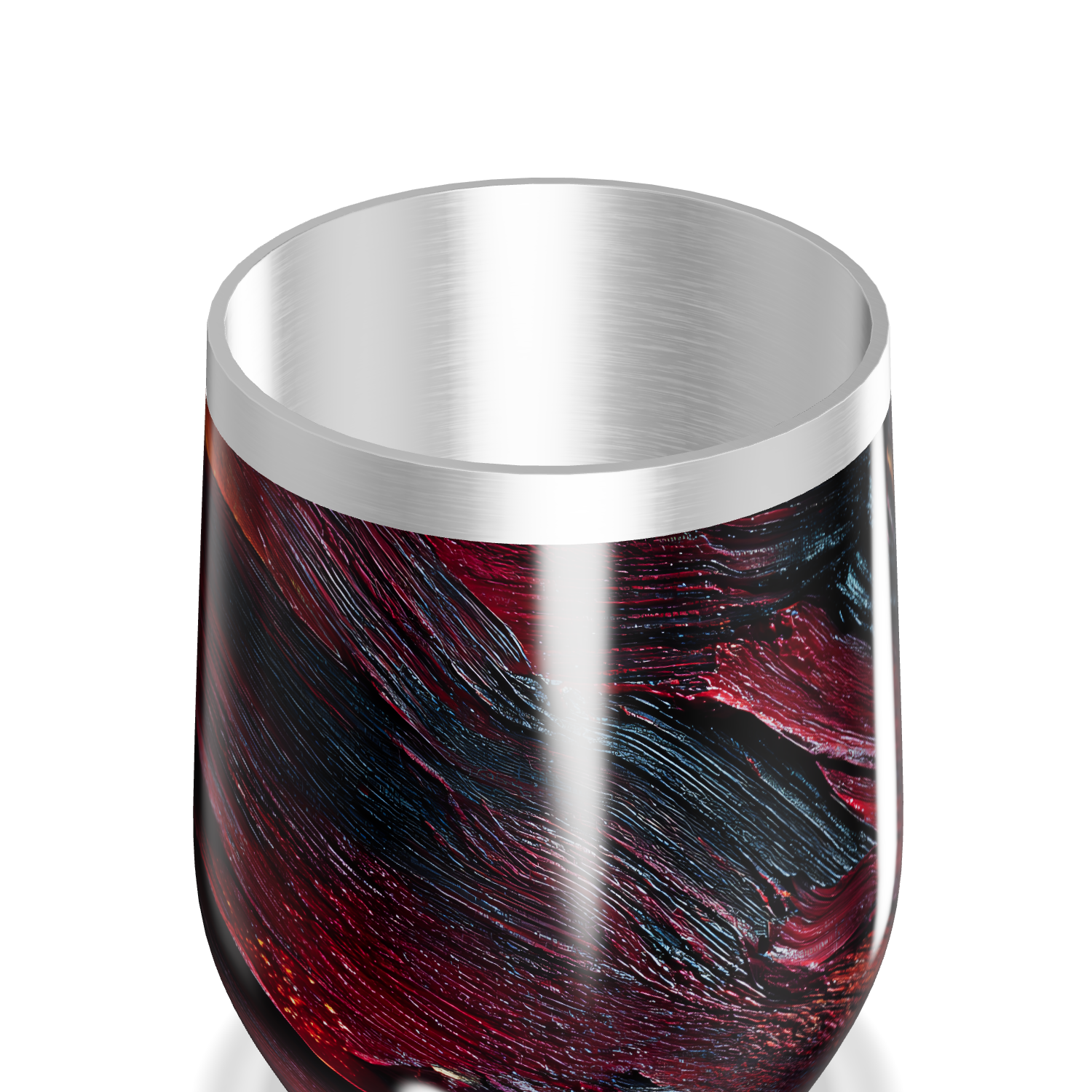 Copo Térmico Slim - Preto e Vermelho Marmorizado