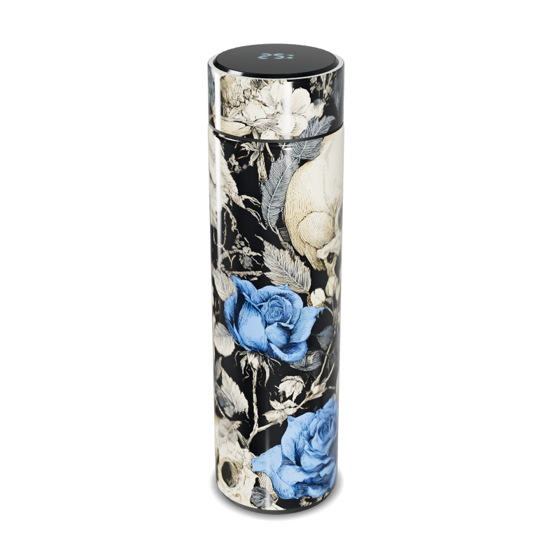 Garrafa Térmica Touch - Floral Azul e Preto