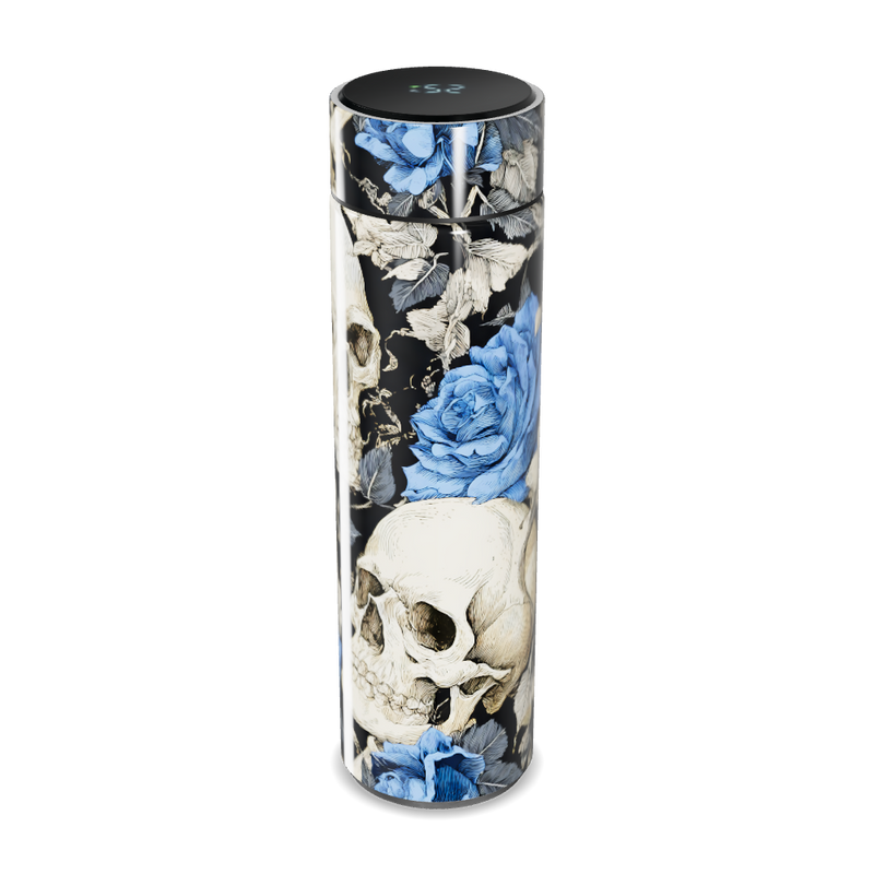 Garrafa Térmica Touch - Floral Azul e Preto