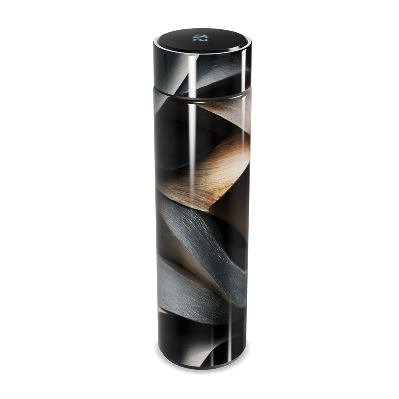 Garrafa Térmica Touch - Design Espiral Madeira