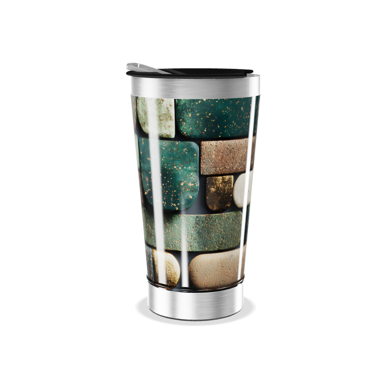 Copo Térmico - Estampa Pedras Coloridas