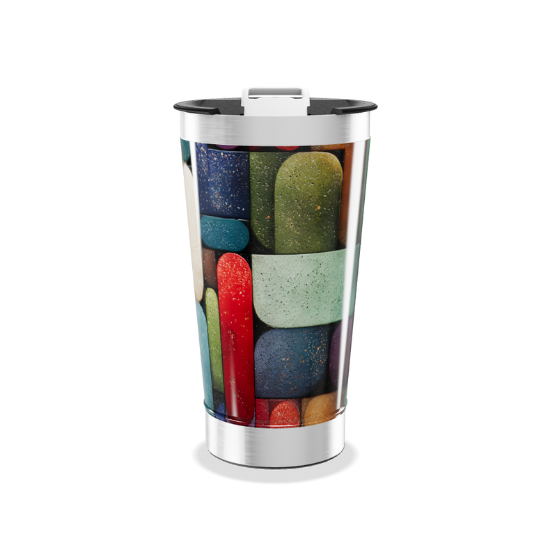 Copo Térmico - Estampa Colorida Geométrica