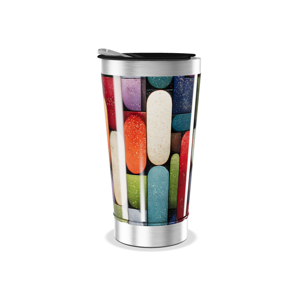 Copo Térmico - Estampa Colorida Geométrica