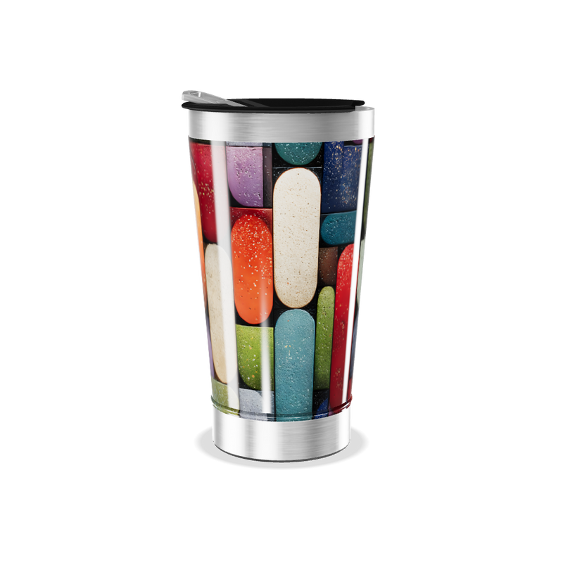 Copo Térmico - Estampa Colorida Geométrica