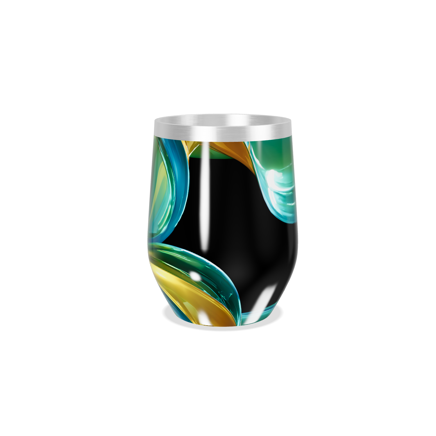 Copo Térmico Slim - Preto com Estampa Verde