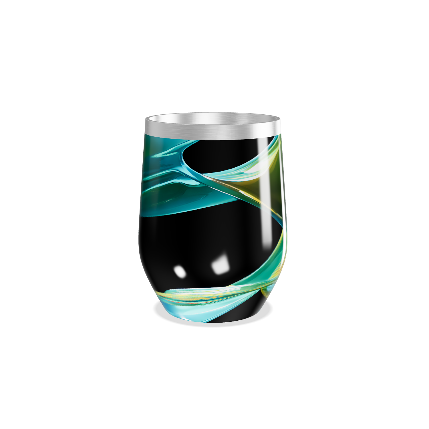 Copo Térmico Slim - Preto com Estampa Verde