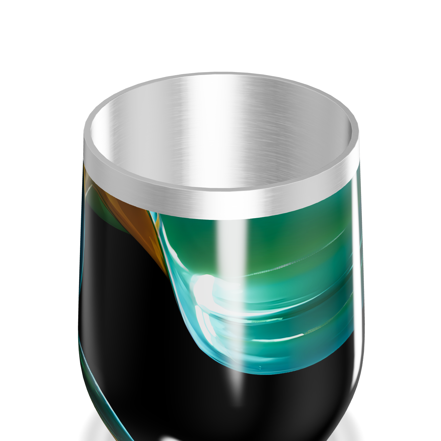 Copo Térmico Slim - Preto com Estampa Verde