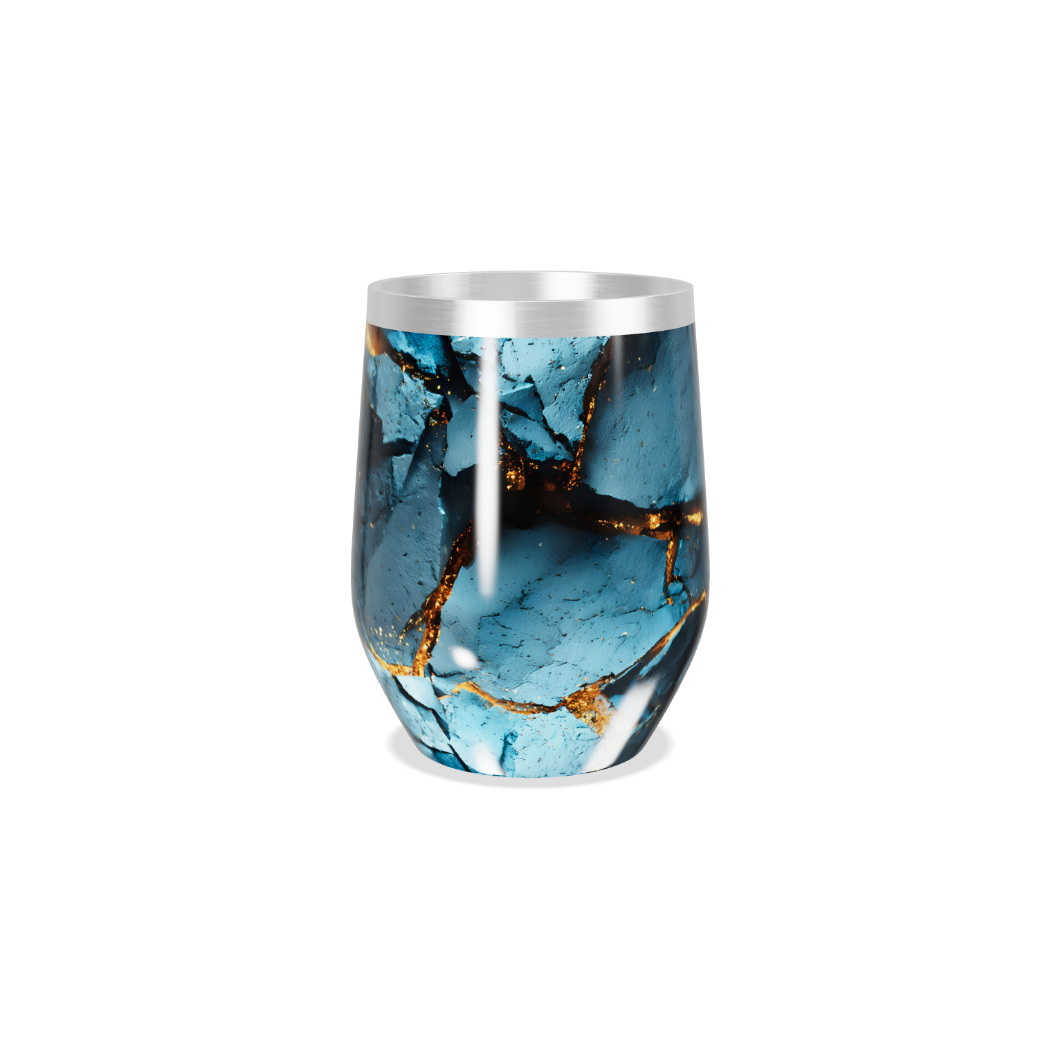 Copo Térmico Slim Azul Marmorizado Inox