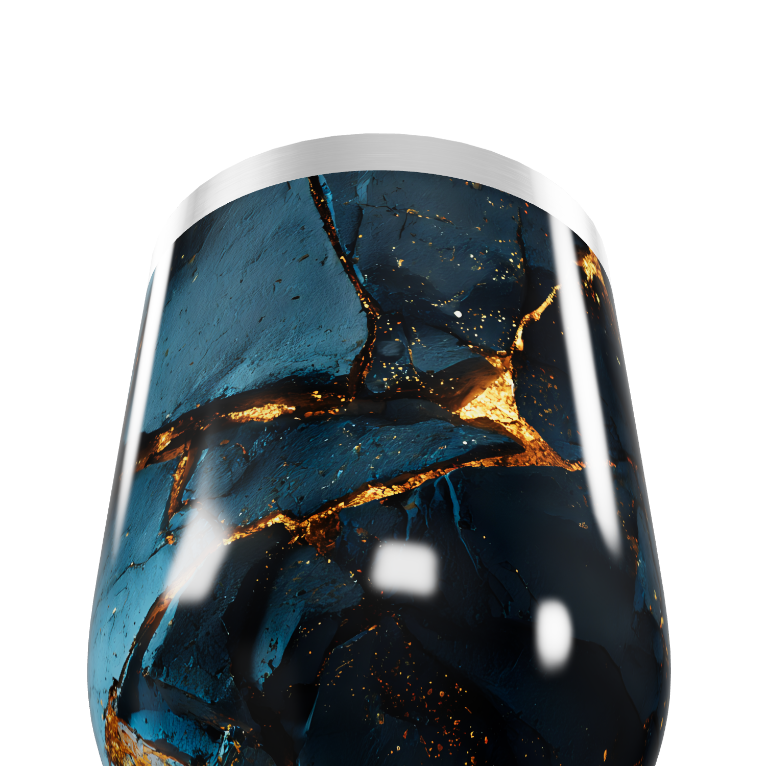 Copo Térmico Slim Azul Marmorizado Inox