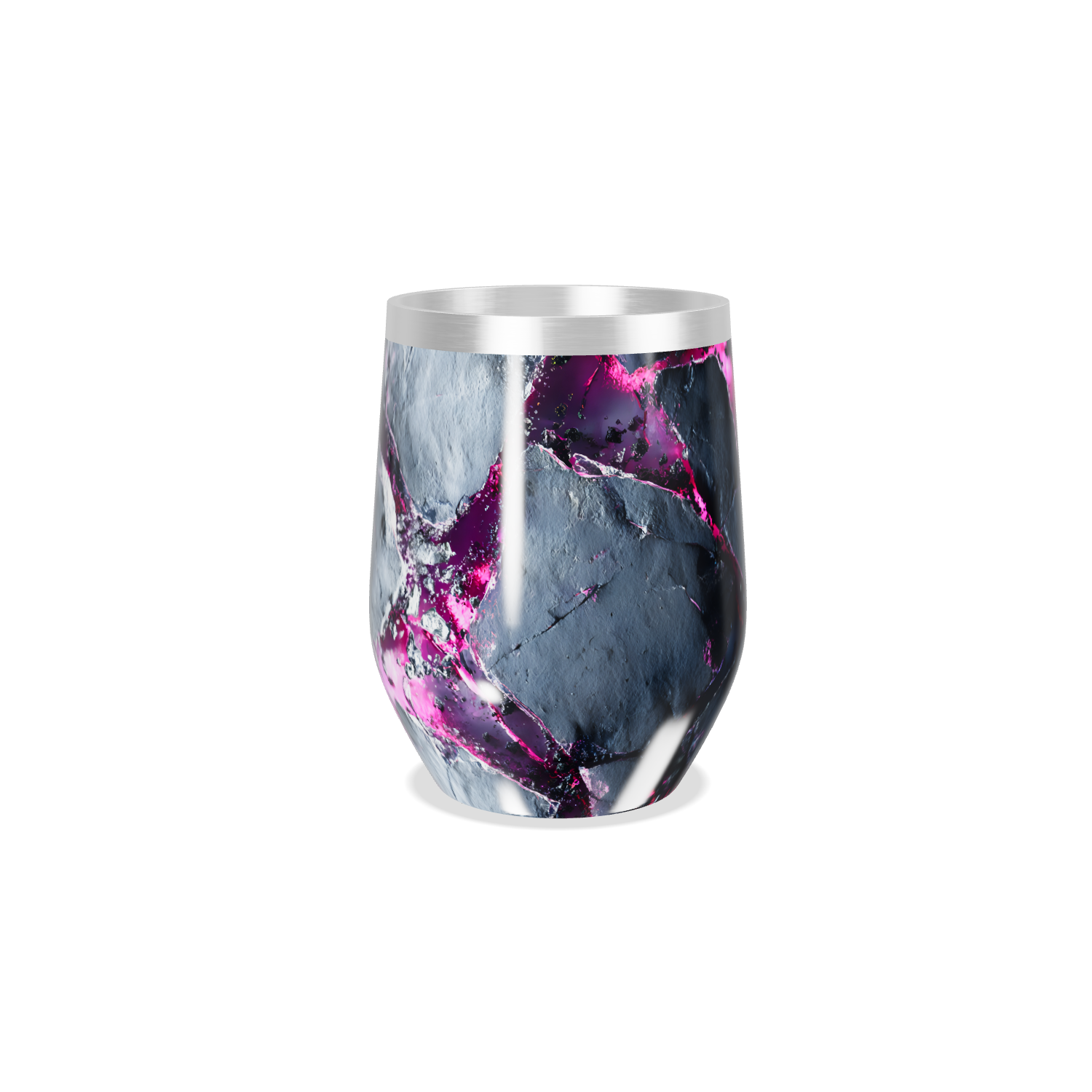 Copo Térmico Slim - Preto com rosa marmorizado