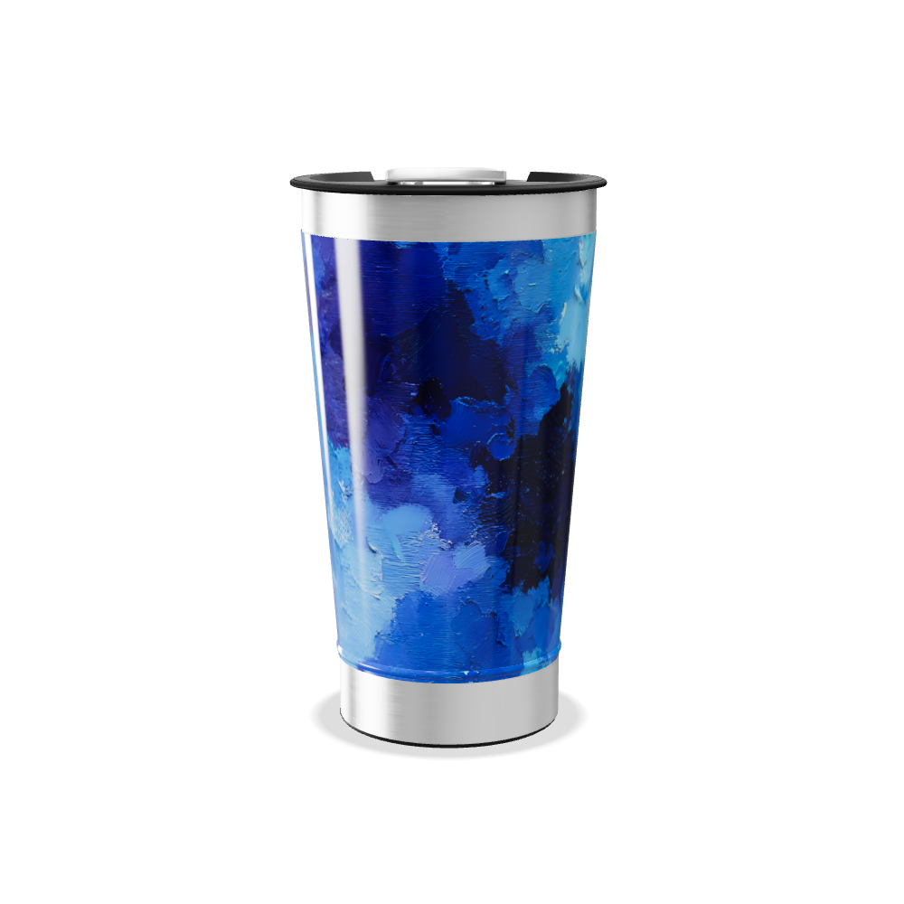 Copo Térmico - Azul Pintura Abstrata