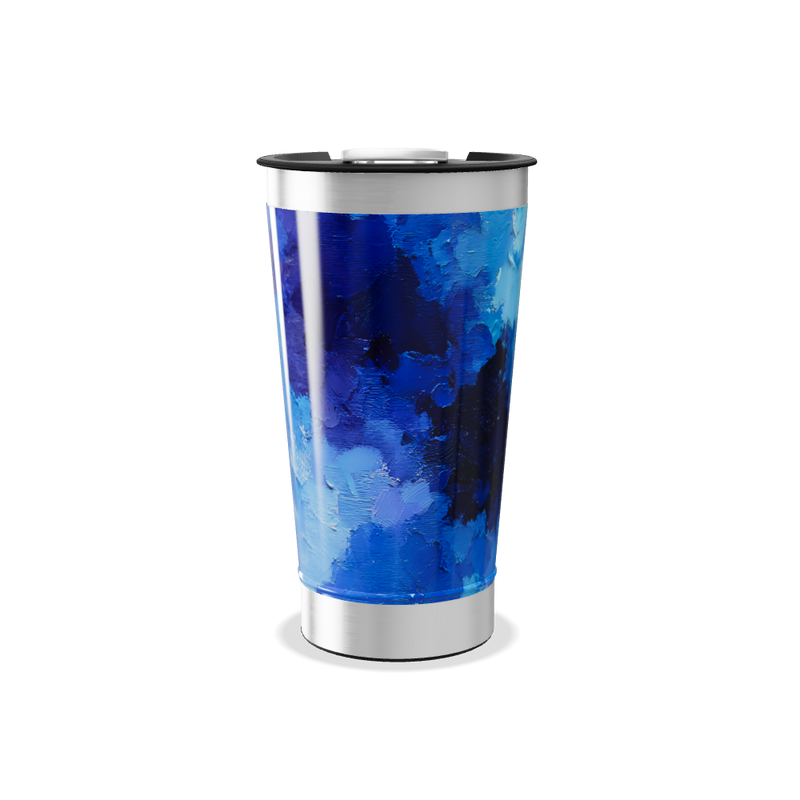 Copo Térmico - Azul Pintura Abstrata