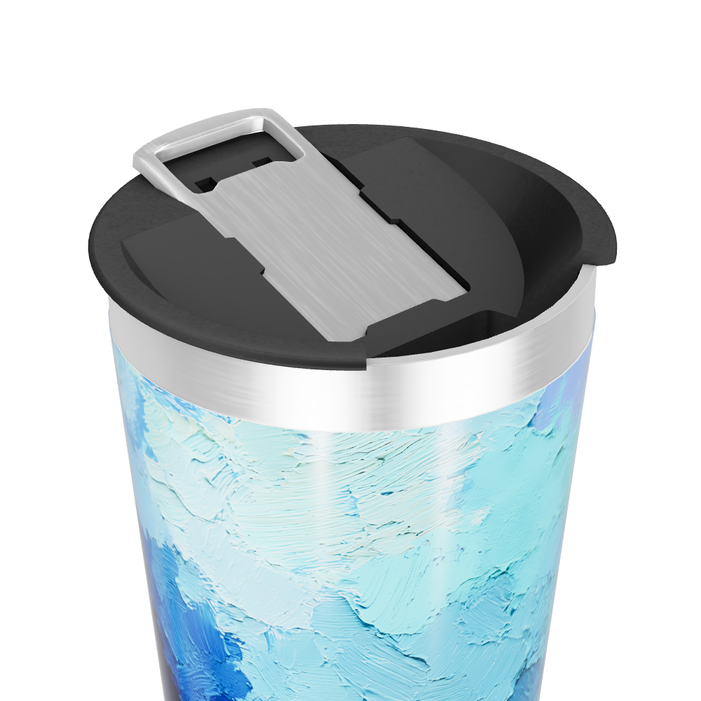 Copo Térmico - Azul Pintura Abstrata