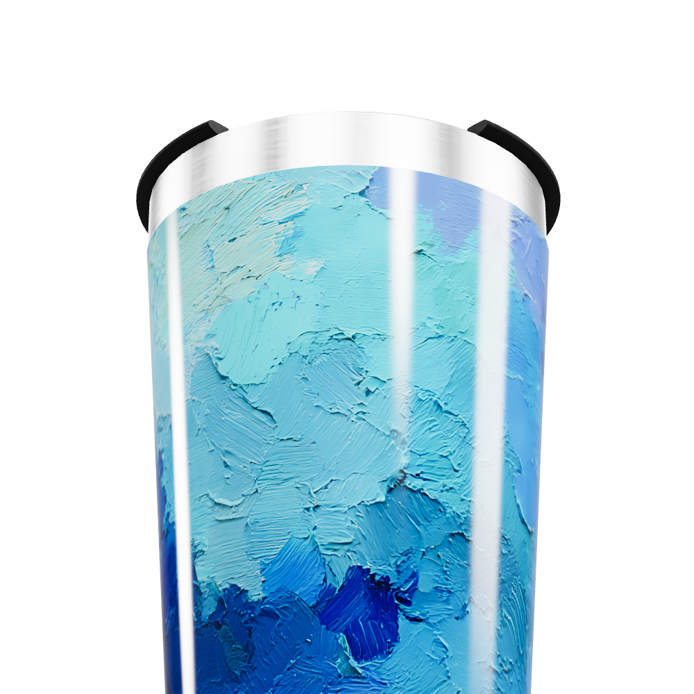 Copo Térmico - Azul Pintura Abstrata