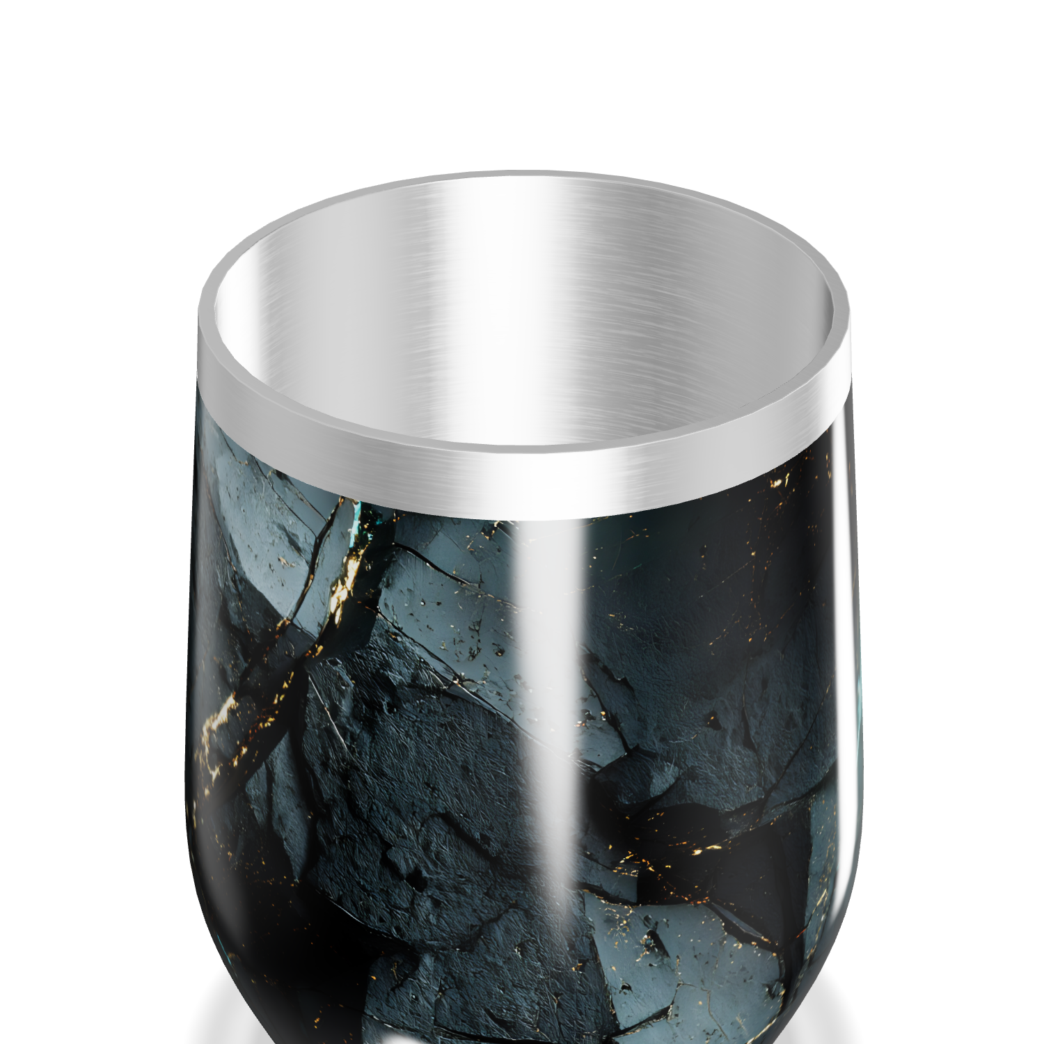 Copo Térmico Slim - Preto Mármore Inox