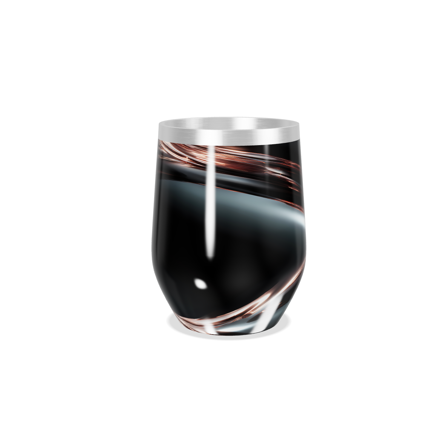 Copo Térmico Slim Preto - Aço Inox com Listras