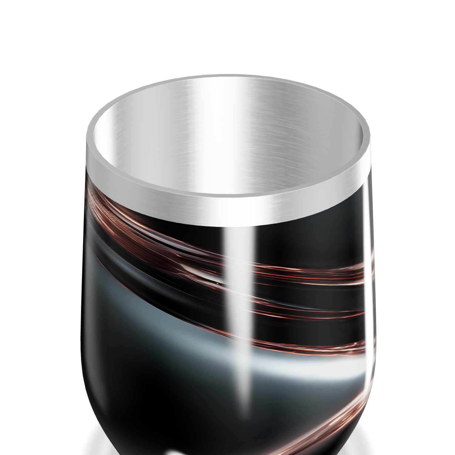 Copo Térmico Slim Preto - Aço Inox com Listras