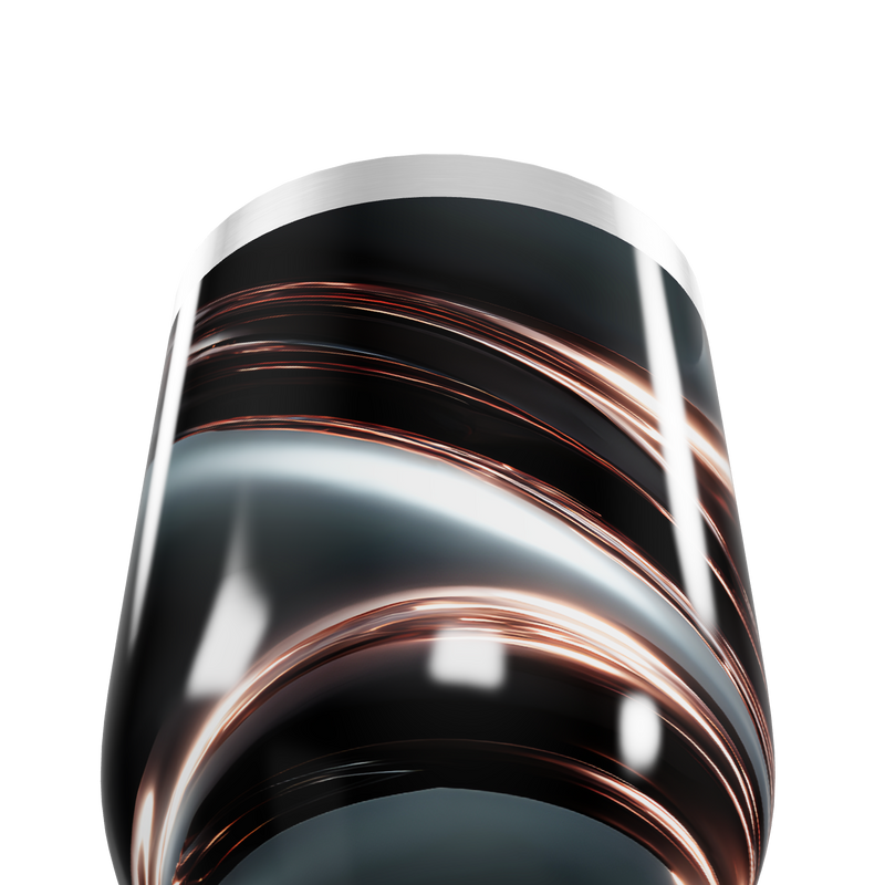 Copo Térmico Slim Preto - Aço Inox com Listras