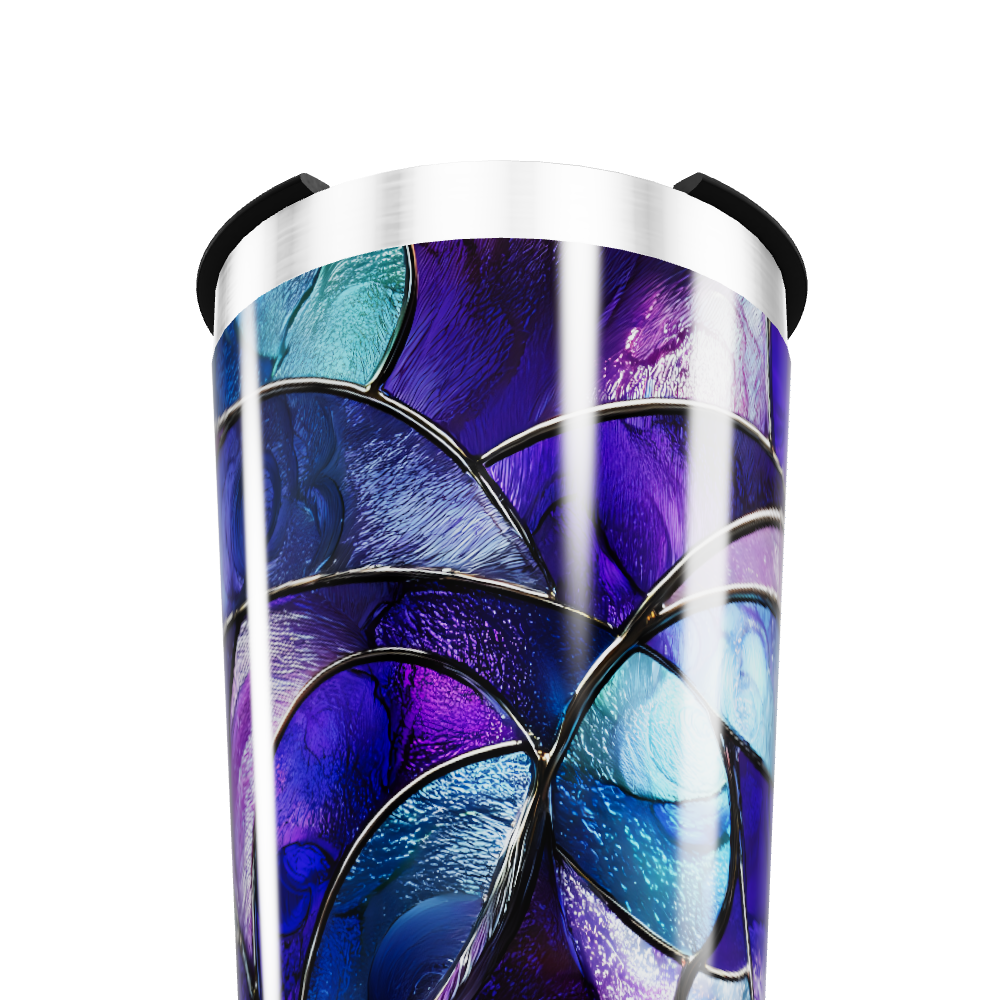 Copo Térmico - Design Abstrato Azul e Roxo