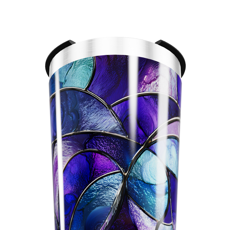 Copo Térmico - Design Abstrato Azul e Roxo