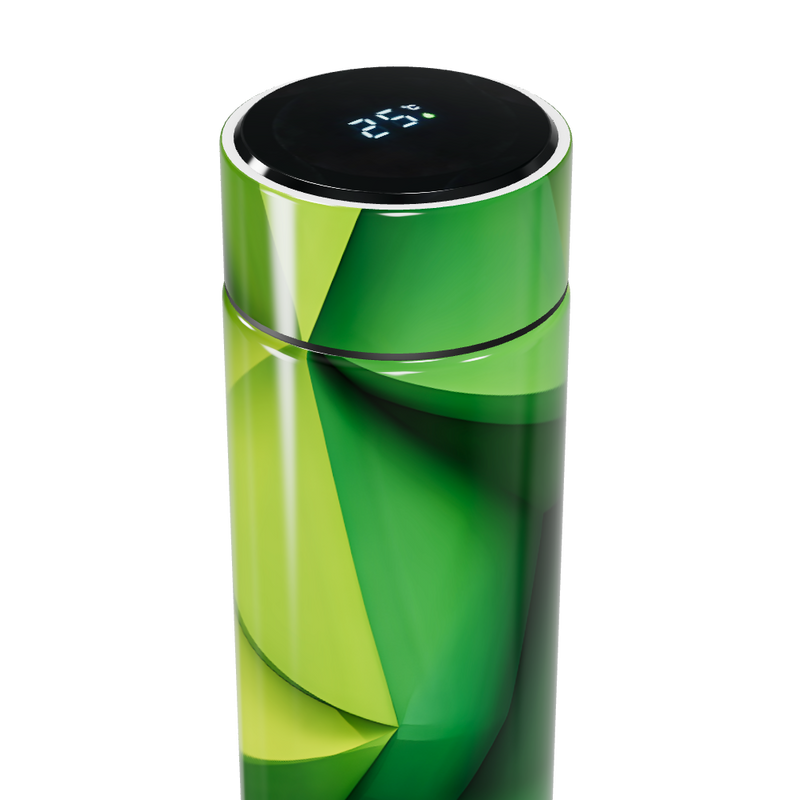 Garrafa Térmica Touch - Verde com estampa moderna