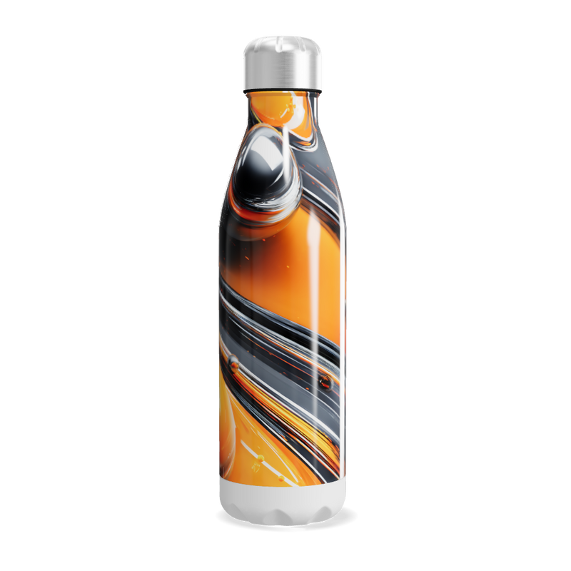 Garrafa Inox - Estampa Laranja e Cinza