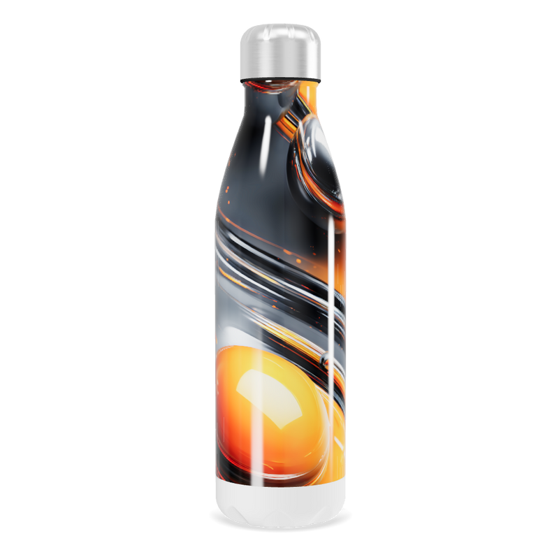 Garrafa Inox - Estampa Laranja e Cinza