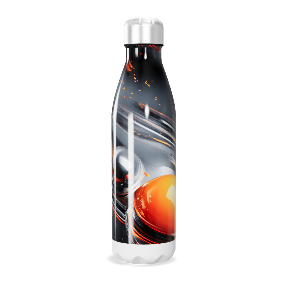 Garrafa Inox - Estampa Laranja e Cinza