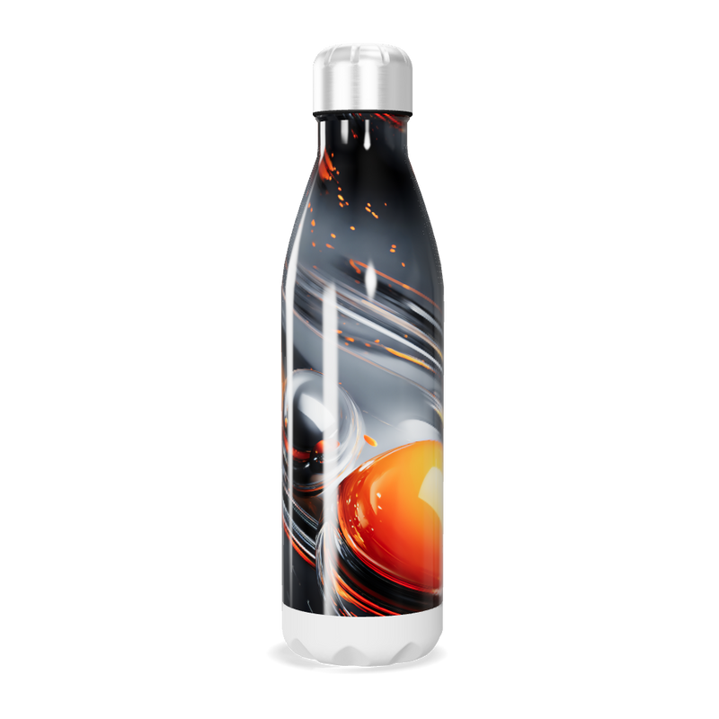 Garrafa Inox - Estampa Laranja e Cinza