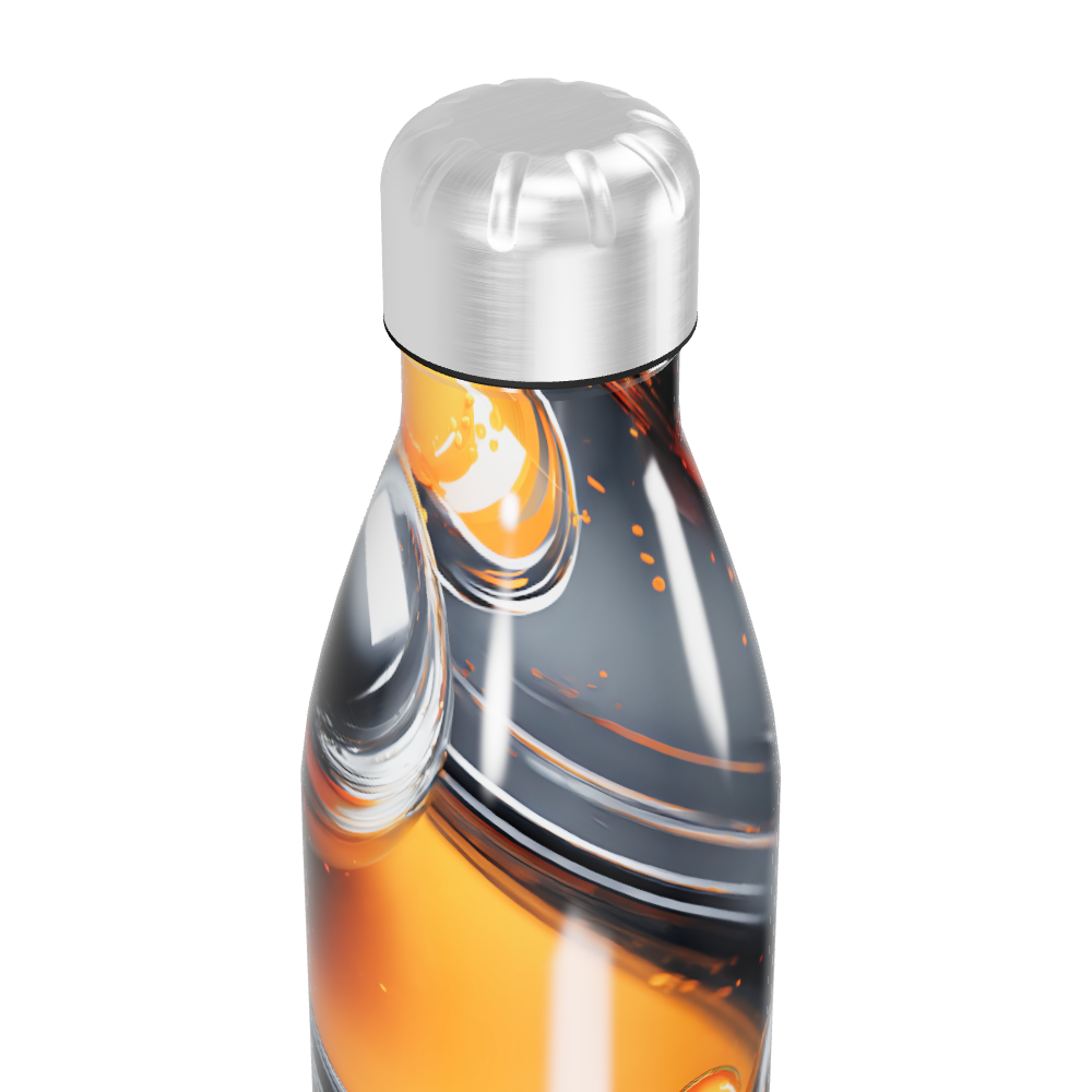 Garrafa Inox - Estampa Laranja e Cinza