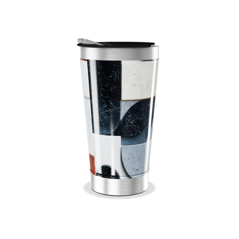 Copo Térmico - Abstrato Azul e Branco