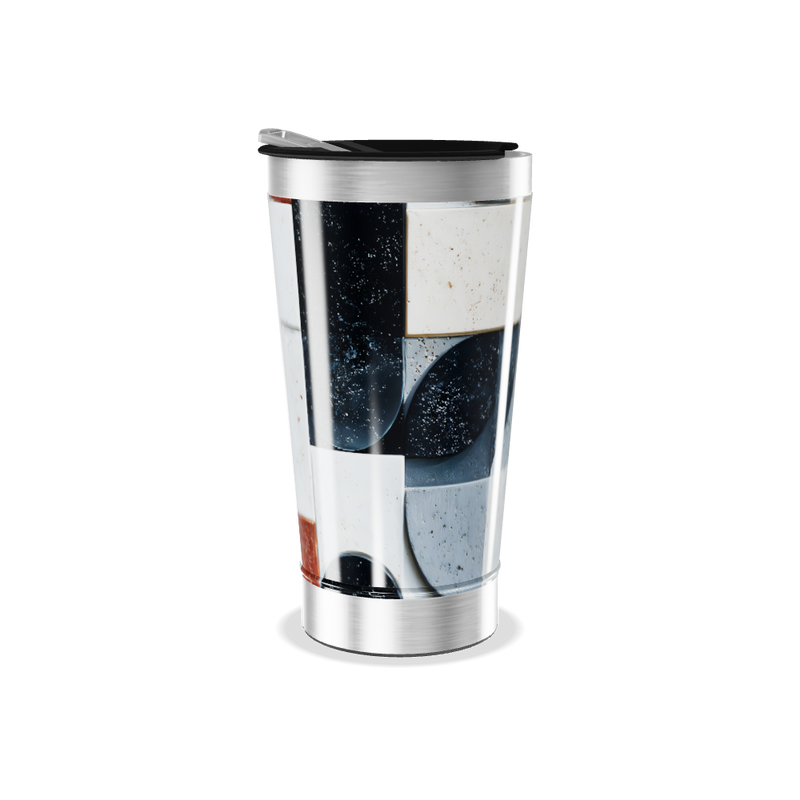 Copo Térmico - Abstrato Azul e Branco