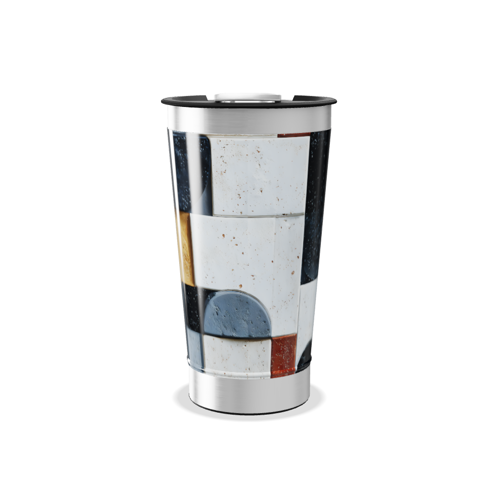 Copo Térmico - Abstrato Azul e Branco