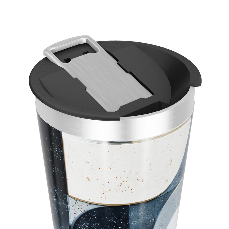 Copo Térmico - Abstrato Azul e Branco