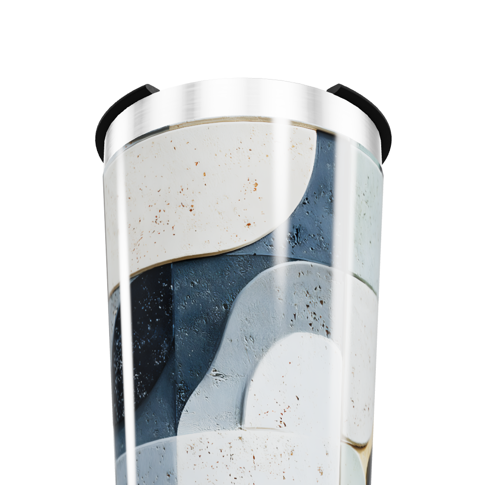 Copo Térmico - Abstrato Azul e Branco