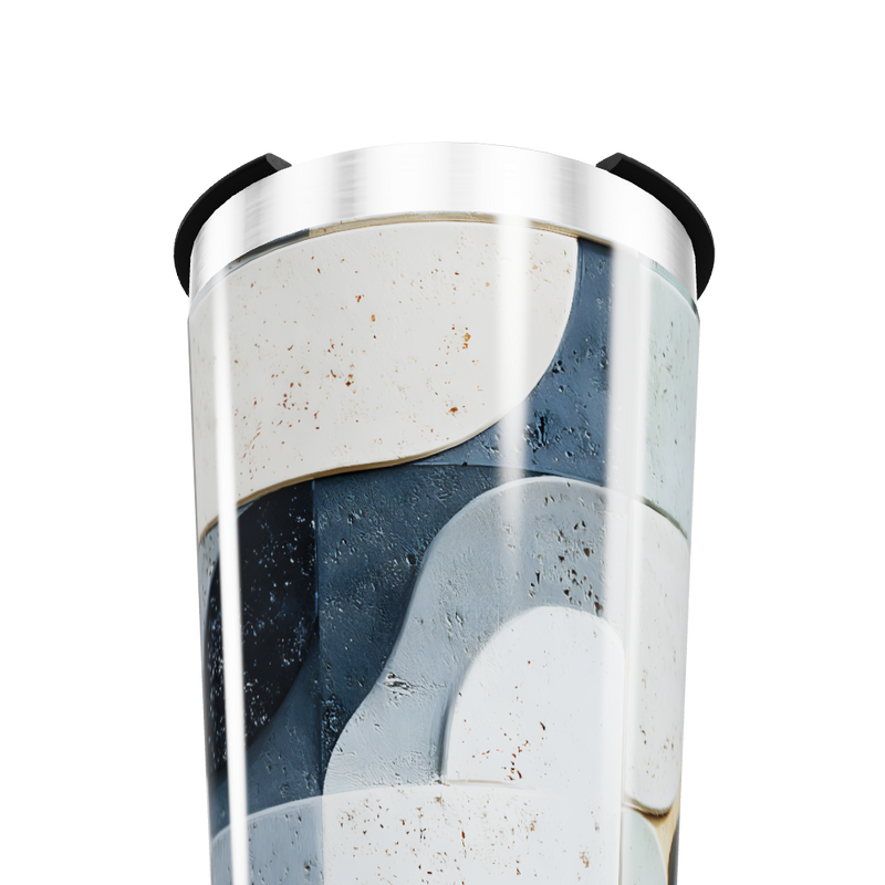 Copo Térmico - Abstrato Azul e Branco