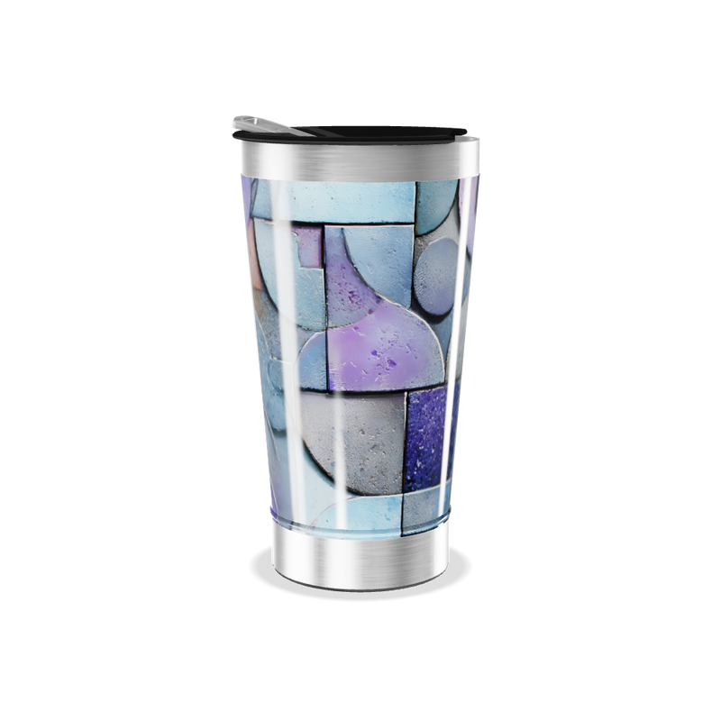 Copo Térmico - Azul Geométrico Inox