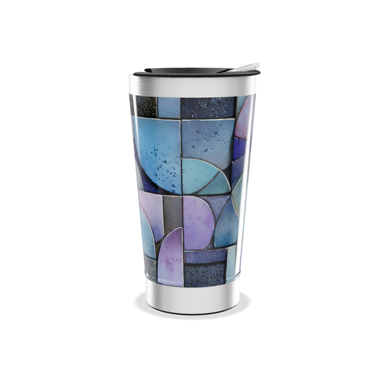 Copo Térmico - Azul Geométrico Inox