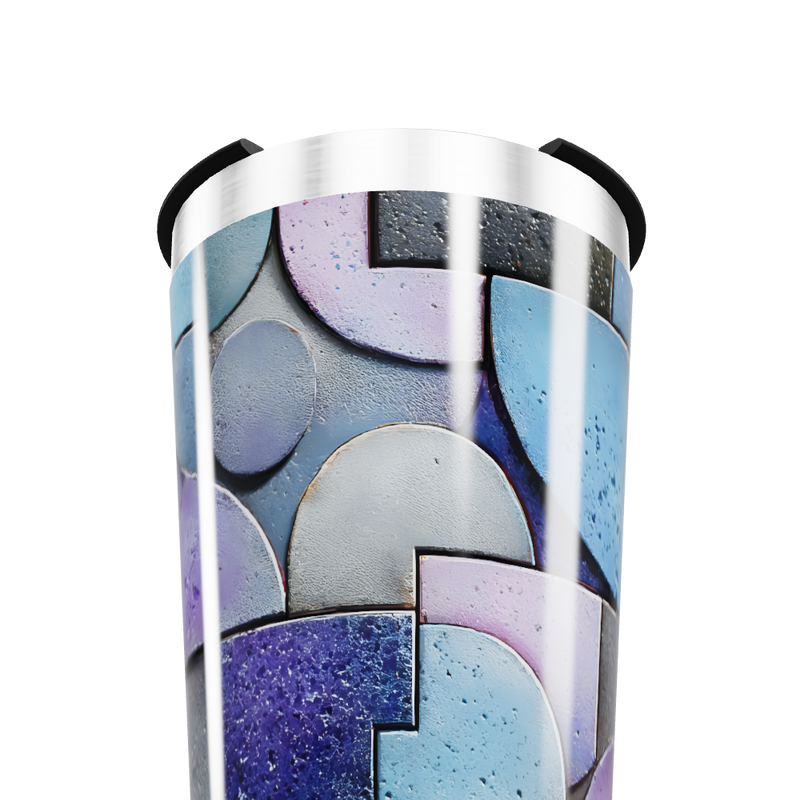 Copo Térmico - Azul Geométrico Inox