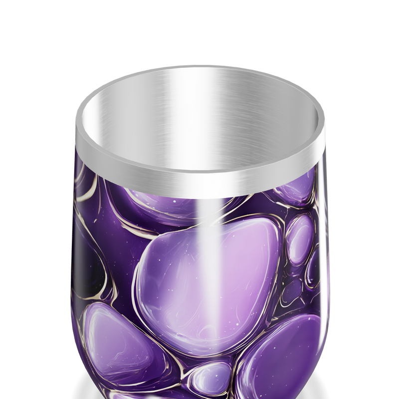 Copo Térmico Slim - Roxo com Estampa Abstrata