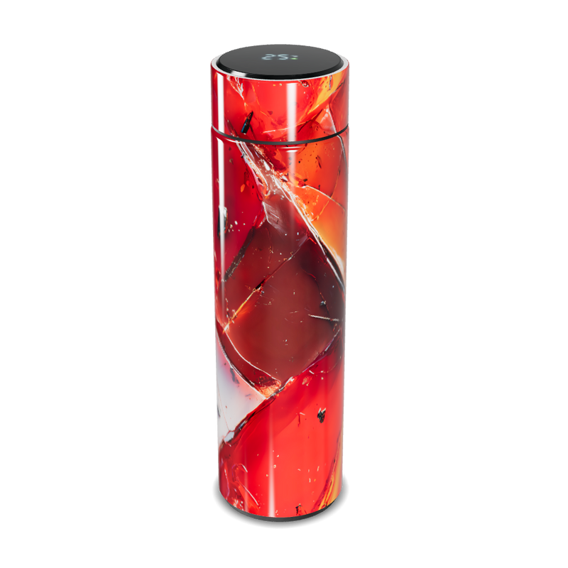 Garrafa Térmica Touch Estampa Abstrata Vermelha