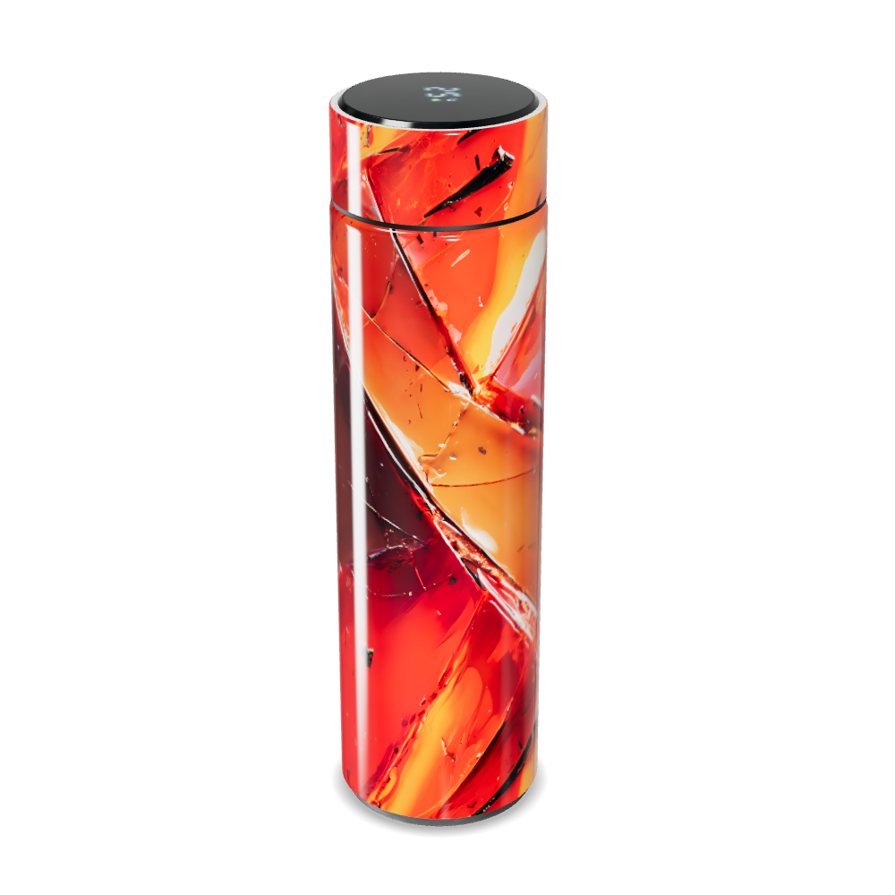 Garrafa Térmica Touch Estampa Abstrata Vermelha