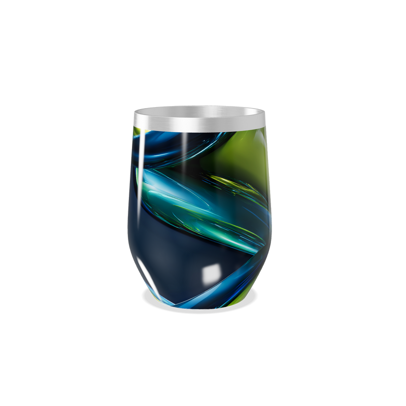 Copo Térmico Slim - Azul Verde Abstrato Inox